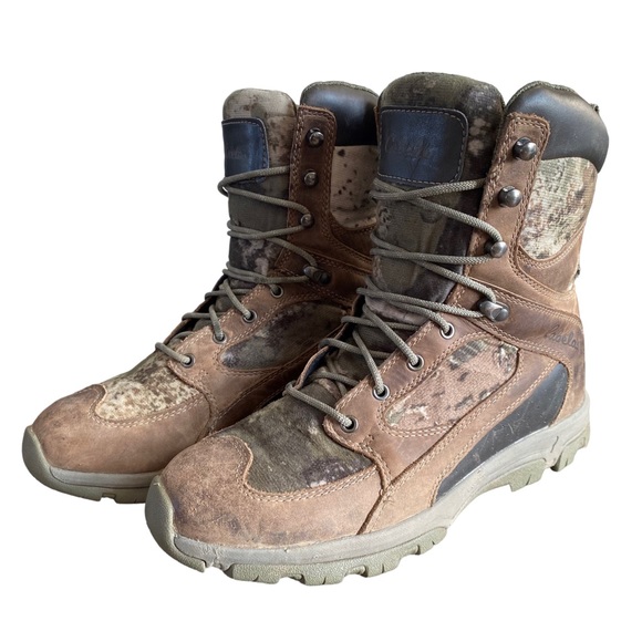 Cabelas Silent Stalk GTX 9 Inch Boot Mens 8 D Camo 400 Gr Insulated Leather - Picture 1 of 10